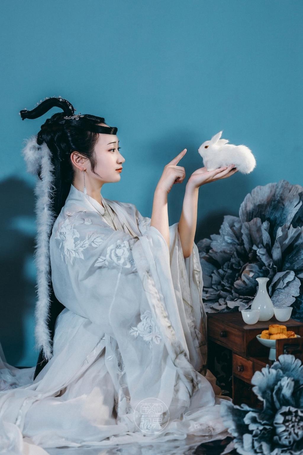 嫦娥仙子精致侧颜唯美古风摄影