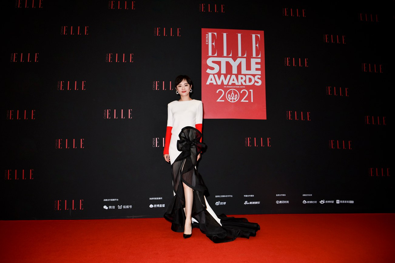 孙俪撞色设计感礼裙图片ELLE红毯低调又性感