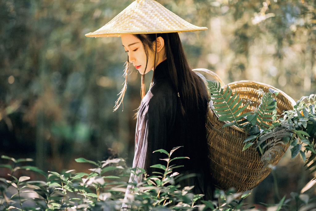 英姿飒爽的禁欲系女道士竹林里冷淡清幽古装摄影图集