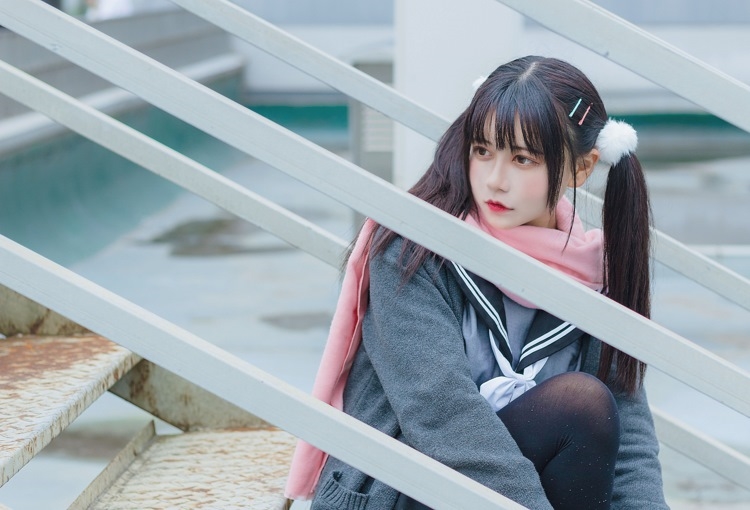 双马尾美少女宅男女神制服JK黑丝户外清纯养眼写真