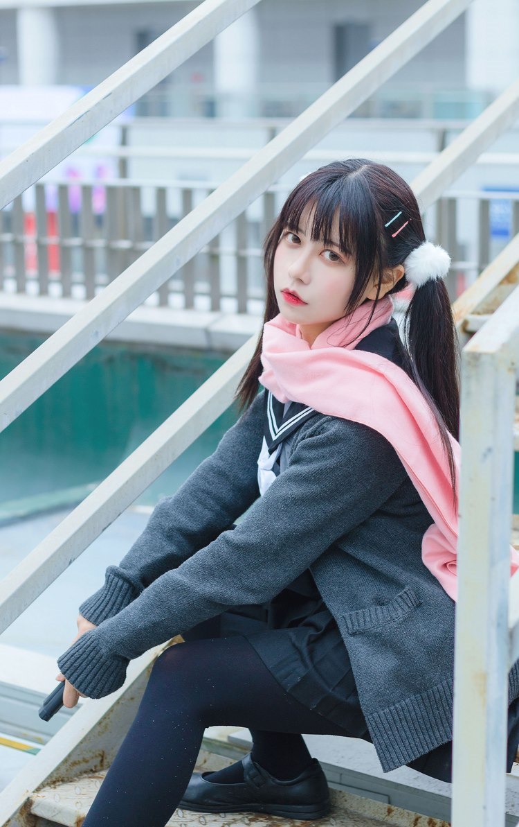 双马尾美少女宅男女神制服JK黑丝户外清纯养眼写真