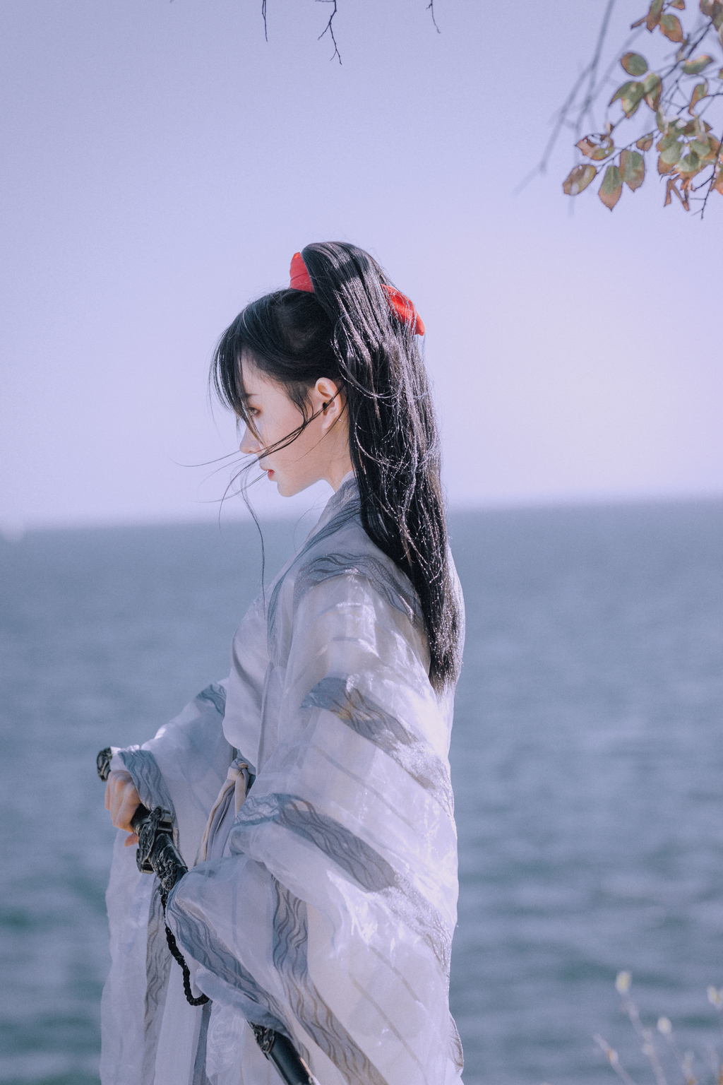气质纤尘不染的古装侠女看起来又A又飒养眼古风摄影图片