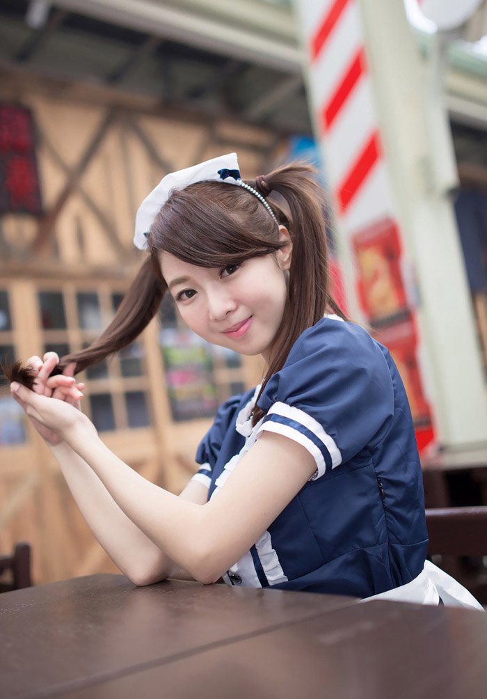 清纯美女沈乔乔女仆装写真  甜美可爱萌妹纸