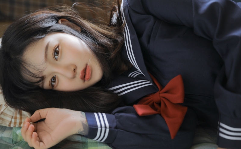 JK制服美女肤白貌美漂亮写真图